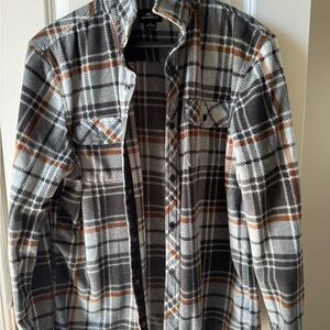 O'Neill Gray and Orange Plaid Shirt
